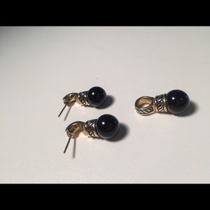 MARBLE Earrings and matching necklace pendant